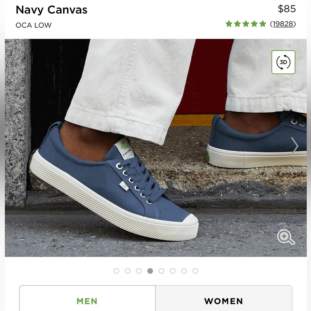 NIB Navy Cariuma size 12 men's OCA low canvas sneaker - Picture 3 of 16